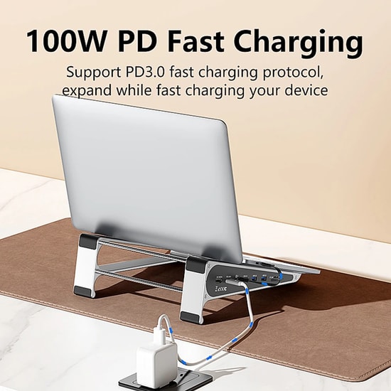 Codegen CDG-NSC401 7 in 1 Type-C Hub Notebook Standı - USB-C Docking Station, Macbook Uyumlu Çoklayıcı Hub
