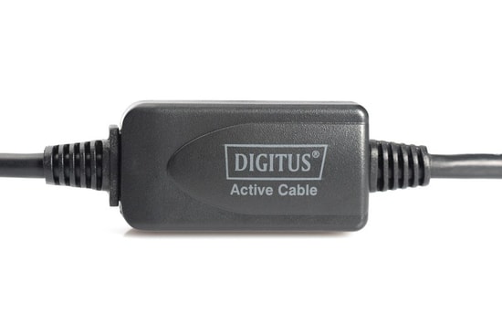 Digitus DA-73100-1 USB 2.0 10 Metre Siyah Uzatma Kablosu - USB A Erkek/Dişi, 480Mbps Veri Aktarımı, Tak Çalıştır