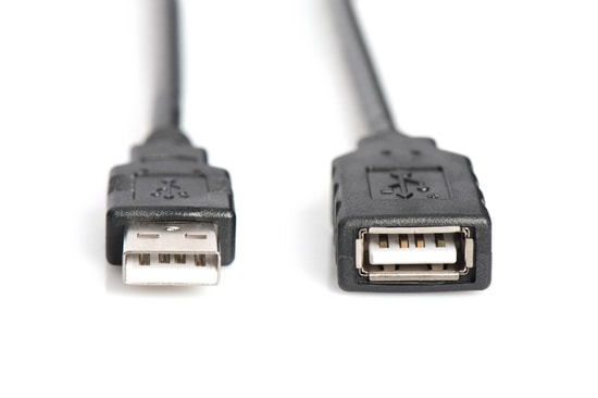 Digitus DA-73100-1 USB 2.0 10 Metre Siyah Uzatma Kablosu - USB A Erkek/Dişi, 480Mbps Veri Aktarımı, Tak Çalıştır
