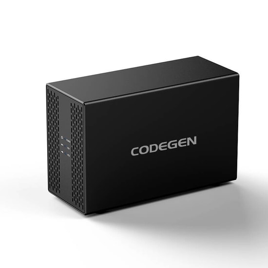 Codegen CDG-HDC-35DUO 2.5/3.5 SATA Dual Raid HDD SSD Kutusu - 2x20TB Yuvalı, USB 3.0, Alüminyum Gövde, Disk Kutusu