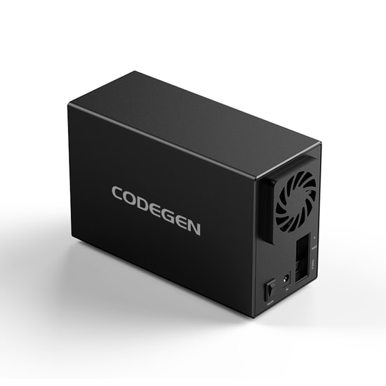 Codegen CDG-HDC-35DUO 2.5/3.5 SATA Dual Raid HDD SSD Kutusu - 2x20TB Yuvalı, USB 3.0, Alüminyum Gövde, Disk Kutusu