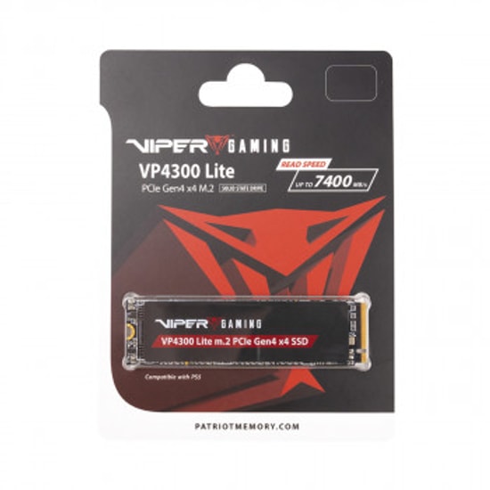 Patriot Viper VP4300 Lite 500GB NVMe M.2 SSD (VP4300L500GM28H) - 7000/4000MB/s, PCIe Gen4x4, 400 TBW, PS5 Uyumlu