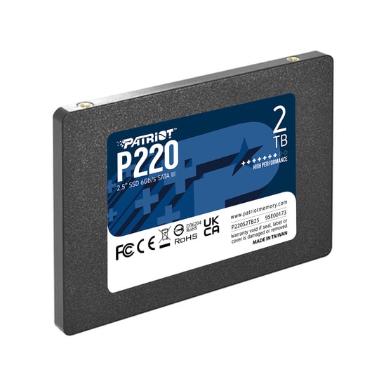Patriot P220 2TB 2.5" SATA 3 SSD (P220S2TB25) - 550MB/s Okuma, 500MB/s Yazma, Sata III, 3D NAND, 2.5 Inç Disk