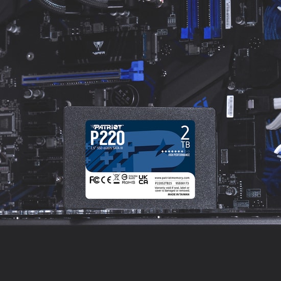 Patriot P220 2TB 2.5" SATA 3 SSD (P220S2TB25) - 550MB/s Okuma, 500MB/s Yazma, Sata III, 3D NAND, 2.5 Inç Disk