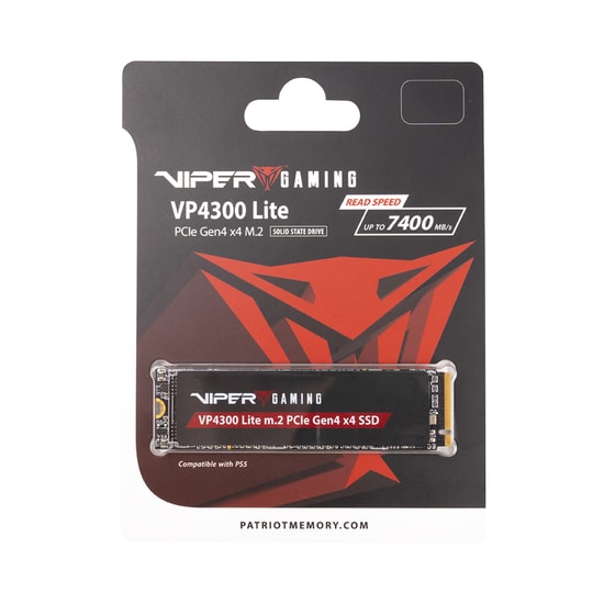Patriot Viper VP4300 Lite 2TB NVMe M.2 SSD (VP4300L2TBM28H) - 7400/6400MB/s, PCIe Gen4x4, 1600 TBW, PS5 Uyumlu