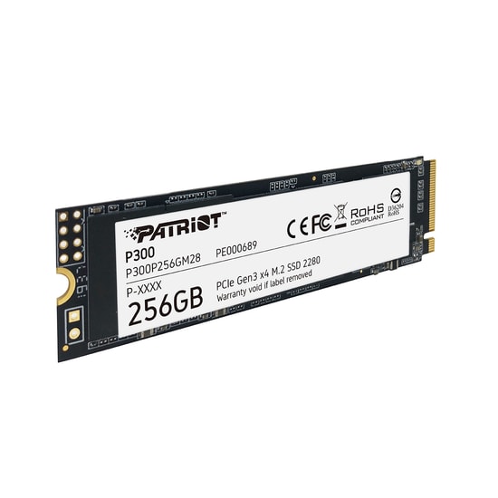 Patriot P300 256GB NVMe M.2 2280 SSD (P300P256GM28) - 1700/1100MB/s, PCIe Gen3x4, 80 TBW, Dahili Katı Hal Sürücü