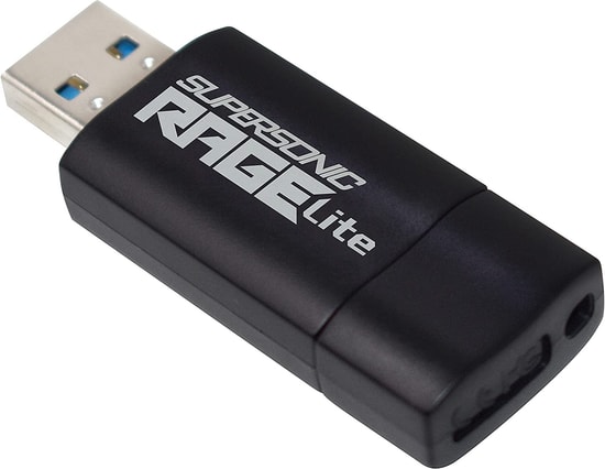 Patriot Supersonic Rage Lite 256GB USB 3.2 Flash Bellek (PEF256GRLB32U) - 120MB/s Okuma, Kapaksız Tasarım, Siyah