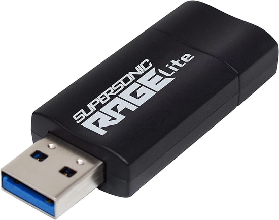 Patriot Supersonic Rage Lite 256GB USB 3.2 Flash Bellek (PEF256GRLB32U) - 120MB/s Okuma, Kapaksız Tasarım, Siyah