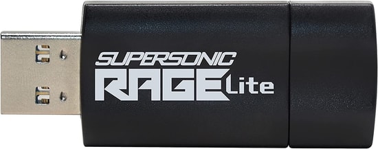Patriot Supersonic Rage Lite 256GB USB 3.2 Flash Bellek (PEF256GRLB32U) - 120MB/s Okuma, Kapaksız Tasarım, Siyah