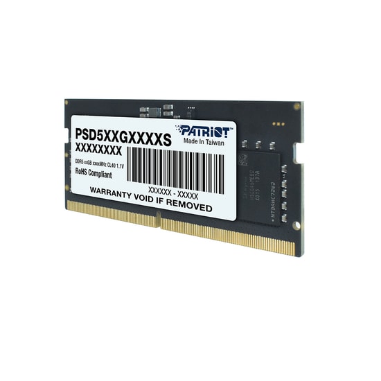 Patriot Signature Line 16GB 4800MHz DDR5 SODIMM Notebook RAM (PSD516G480081S) - CL40, 1.1V, Single Kit Bellek