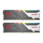 Patriot Viper Venom RGB 64GB (2x32GB) DDR5 6000MHz Gaming Ram PVVR564G600C30K - CL30, Soğutuculu Bellek Kit