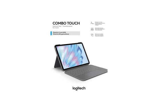 Logitech Combo Touch iPad Air 11 inç M2 Türkçe Klavyeli Kılıf (920-013126) - Aydınlatmalı, Smart Connector, Siyah