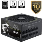 MSI MAG A1200PLS PCIE5 1200W 80+ Platinium Güç Kaynağı - ATX 3.1, PCIe 5.1 ve 12V-2x6 Bağlantılı Full Modüler PSU