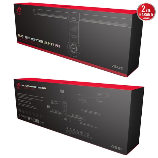 Asus ROG Aura ALB01 Monitör Işık Çubuğu - Asimetrik Aydınlatma, Patentli Mandal, Aura Sync, DisplayWidget Center