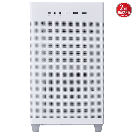 Asus PRIME-AP201-TG-BEYAZ Beyaz Micro-ATX Kasa - Temperli Cam, 1x120mm Fan, USB 3.2, Type-C, 360mm Radyatör Desteği