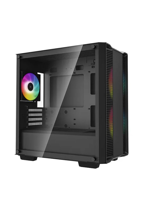 DeepCool CC360-ARGB Siyah Micro-ATX Oyuncu Kasası - 3x120mm ARGB Fan, Temperli Cam, USB 3.0, PSU Yok