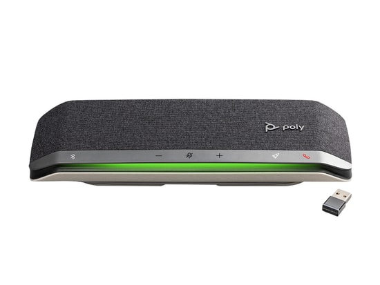 HP Poly Sync 40+ USB-A USB-C Ses Konferans Cihazı (772C5AA) - BT700A Adaptör, 30 Saat Pil Ömrü, Bluetooth, Gümüş