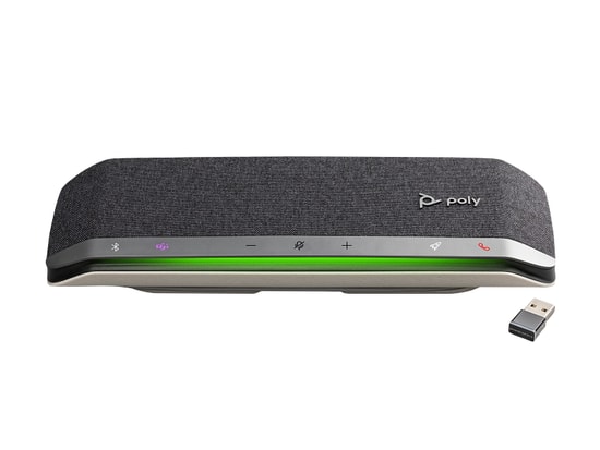 HP Poly Sync 40+ USB-A USB-C Ses Konferans Cihazı (772C5AA) - BT700A Adaptör, 30 Saat Pil Ömrü, Bluetooth, Gümüş