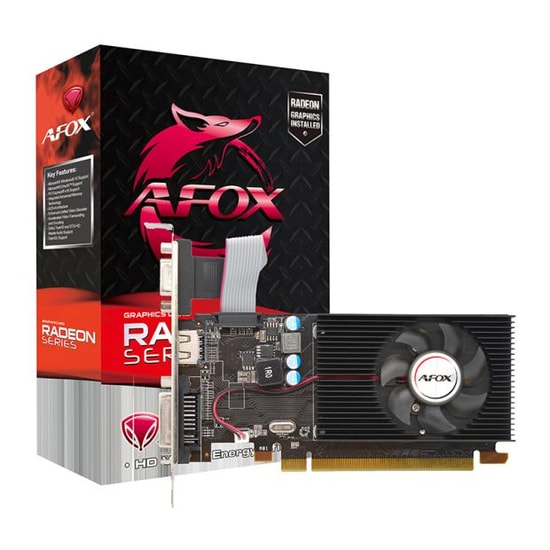 Afox Radeon R5 230 1GB DDR3 64Bit Ekran Kartı (AFR5230-1024D3L5) - AMD GPU, HDMI, DVI, VGA, DX11, Tek Fanlı