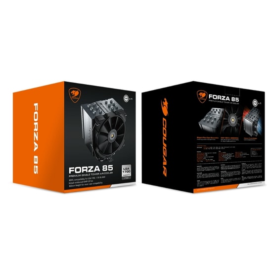 Cougar Forza 85 Essential CGR-FZAE85 İşlemci Soğutucu - 120mm Fan, 6 Isı Borusu, AM5/LGA1700 Uyumlu, 2000 RPM