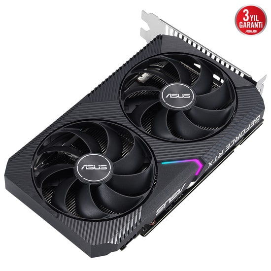 Asus Dual GeForce RTX 3050 V2 OC 8GB GDDR6 Ekran Kartı (DUAL-RTX3050-O8G-V2) - 128 Bit, 1852MHz, HDMI, DP, DVI