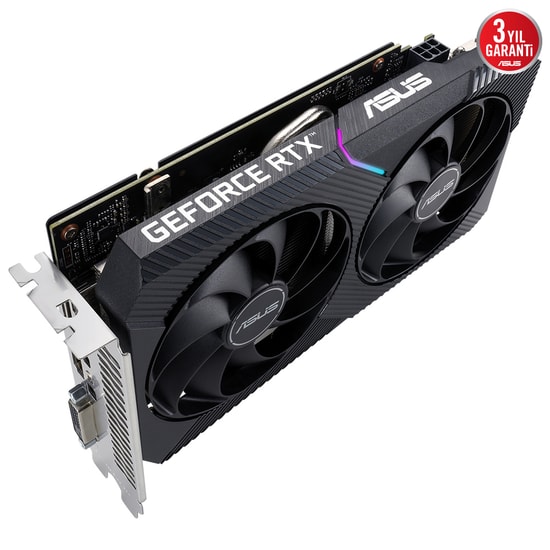 Asus Dual GeForce RTX 3050 V2 OC 8GB GDDR6 Ekran Kartı (DUAL-RTX3050-O8G-V2) - 128 Bit, 1852MHz, HDMI, DP, DVI