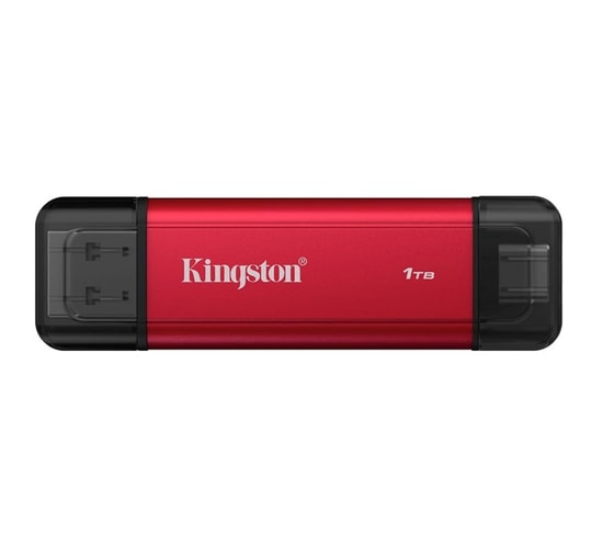 Kingston SPSD 1TB Dual USB-A/C Taşınabilir SSD (SPSD/1TB) - USB 3.2 Gen 2, 1050/950MB/s Hız, Kompakt Kırmızı Gövde