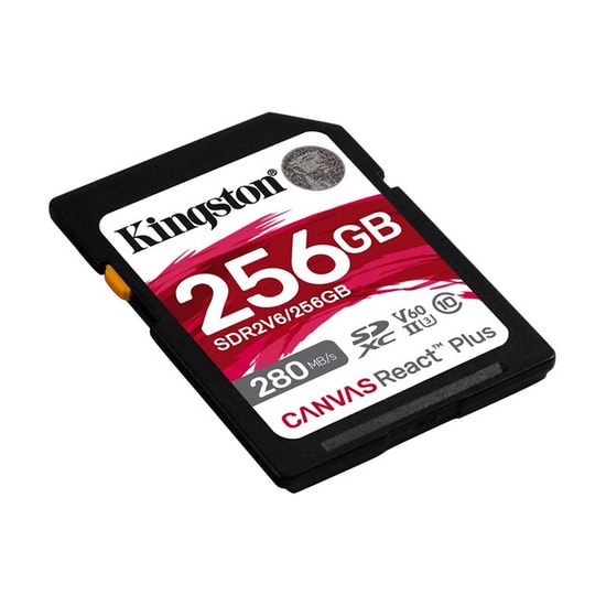 Kingston 256GB Canvas React Plus SDXC (SDR2V6/256GB) - 280MB/s Okuma, 150MB/s Yazma, UHS-II, U3, V60 Hafıza Kartı
