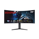 Koorui 34E6UC 34" WQHD Curved 165Hz 1ms Siyah Oyuncu Monitörü - 3440x1440, VA Panel, FreeSync, G-Sync, Vesa Dahil