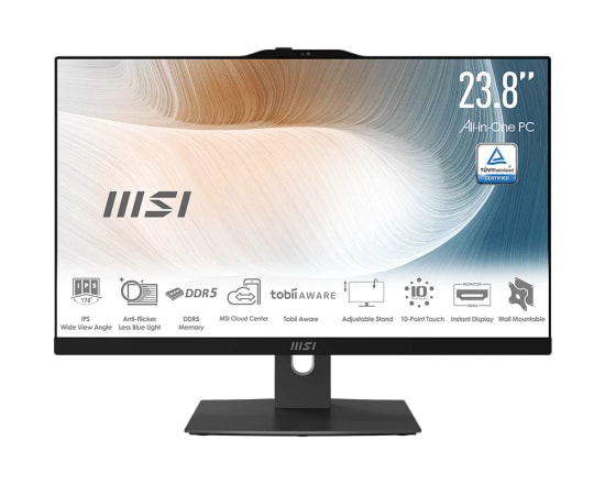 MSI Modern AM242P 23.8" FHD AIO PC (1M-2269XEU) - Intel Core 5 120U, 8GB DDR5, 512GB SSD, FreeDOS, Siyah PC