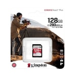 Kingston 128GB Canvas React Plus SDXC (SDR2V6/128GB) - 280MB/s Okuma, 100MB/s Yazma, UHS-II, U3, V60 Hafıza Kartı