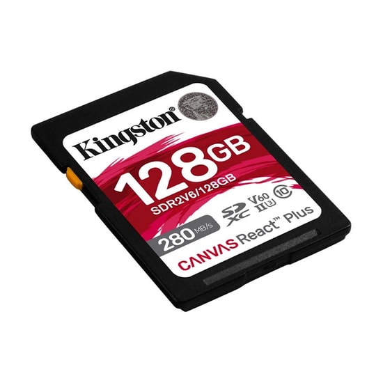 Kingston 128GB Canvas React Plus SDXC (SDR2V6/128GB) - 280MB/s Okuma, 100MB/s Yazma, UHS-II, U3, V60 Hafıza Kartı
