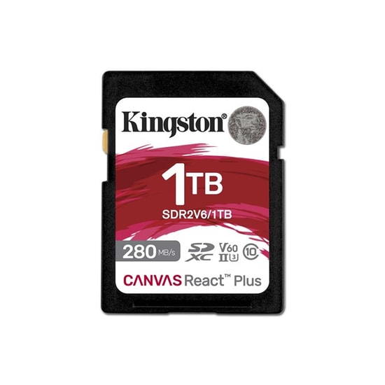 Kingston 1TB Canvas React Plus SDXC (SDR2V6/1TB) - 280MB/s Okuma, 150MB/s Yazma, UHS-II, U3, V60 Hafıza Kartı