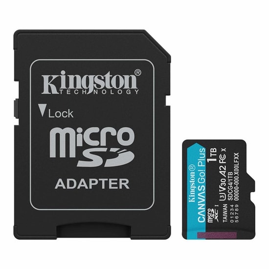 Kingston 1TB Canvas Go Plus G4 microSDXC (SDCG4/1TB) - 200MB/s Okuma, 160MB/s Yazma, C10, U3, V30, A2 Kart