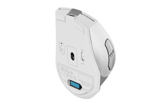 A4 Tech FB35CS-WHITE Beyaz Kablosuz Optik Mouse - 2400 DPI, Bluetooth ve 2.4G Nano, Şarjlı, 6 Tuşlu, Ergonomik