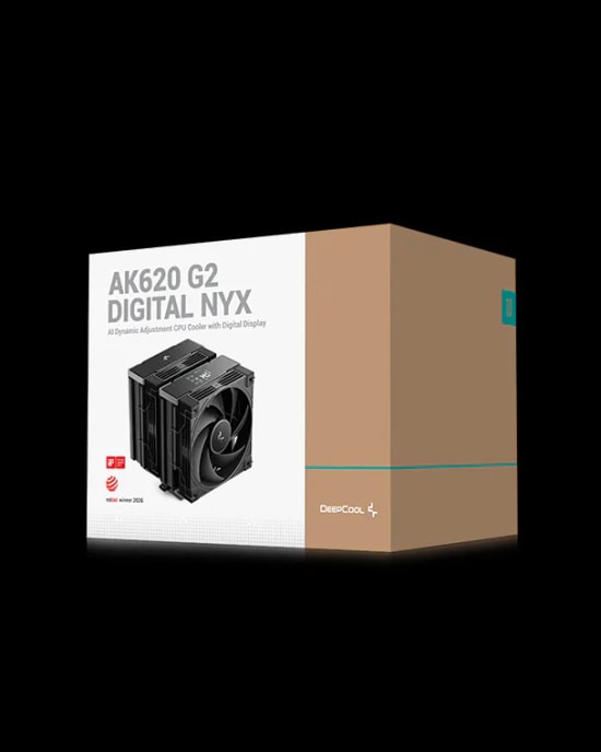 DeepCool AK620 DIGITAL NYX İşlemci Hava Soğutucu - Çift 120mm PWM Fan, Dijital Ekran, Intel-AMD Uyumlu