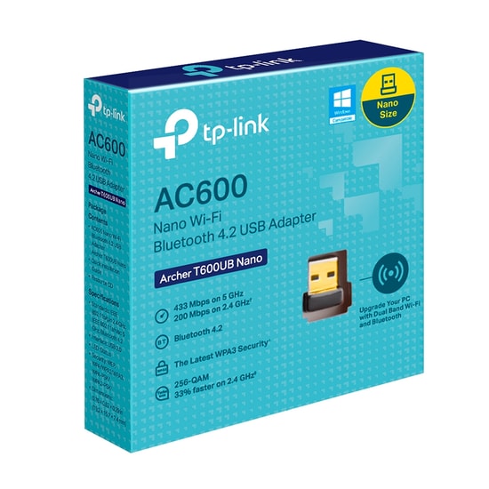 TP-Link Archer T600UB Nano AC600 Dual Band Wi-Fi Bluetooth 4.2 USB Adaptör - 600 Mbps, WiFi 5, Nano Boyut, Dahili Anten