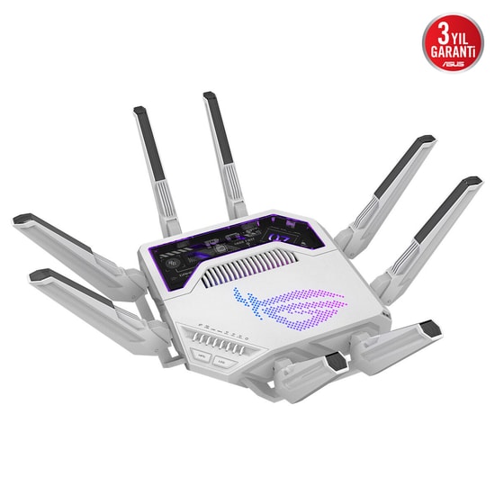 Asus ROG Rapture GT-BE19000-AI Tri-Band WiFi 7 Gaming Router - BE19000, 8 Anten, 2.6GHz CPU, AiMesh, ROG RGB