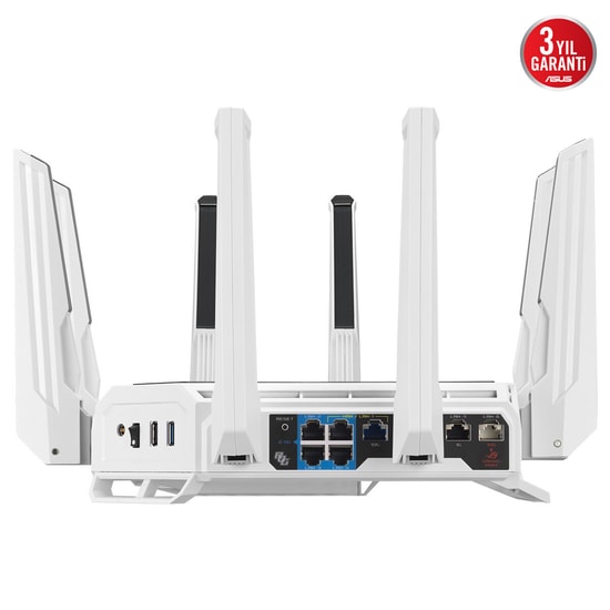 Asus ROG Rapture GT-BE19000-AI Tri-Band WiFi 7 Gaming Router - BE19000, 8 Anten, 2.6GHz CPU, AiMesh, ROG RGB