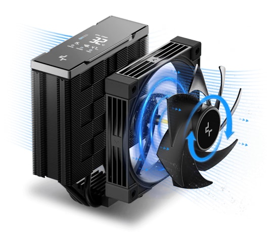 DeepCool AK400 G2 DIGITAL NYX İşlemci Hava Soğutucu - 120mm PWM Fan, Dijital Ekran, Intel ve AMD Uyumlu, Siyah Tasarım