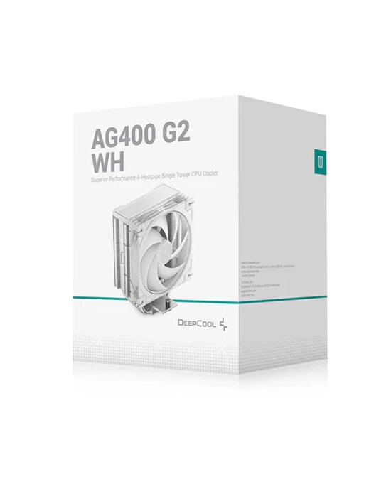 DeepCool AG400-G2-WH Beyaz İşlemci Soğutucu - 92mm PWM Fan, 4 Isı Borusu, Intel/AMD Uyumlu, 30.5 dB Sessiz Fan