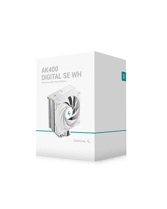 DeepCool AK400 DIGITAL SE WH Beyaz İşlemci Soğutucu - 120mm Fan, Dijital Ekran, Kule Tipi, AM5/LGA1700 Uyumlu