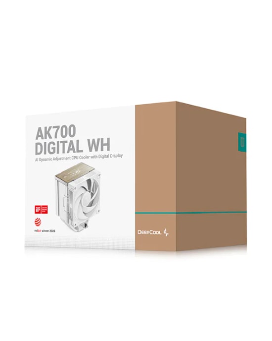DeepCool AK700 DIGITAL NYX WH Beyaz İşlemci Soğutucu - Çift 120mm PWM Fan, Dijital Ekran, Intel-AMD Uyumlu