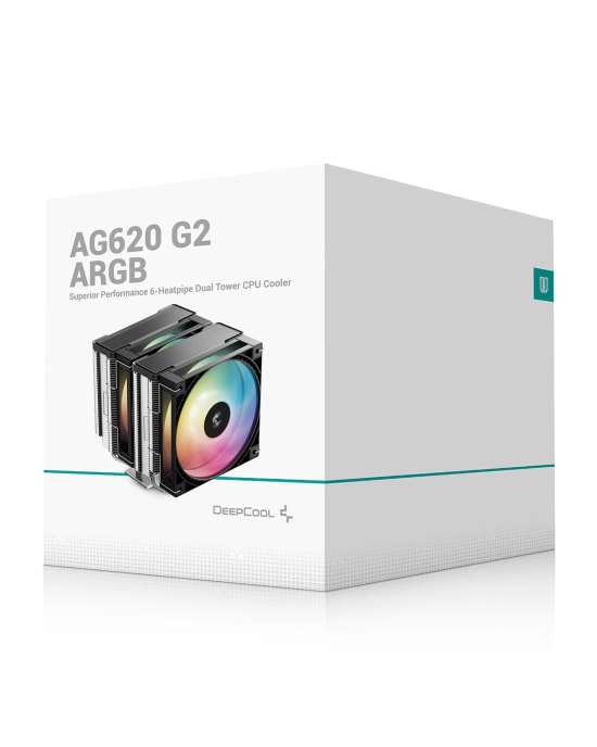 DeepCool AG620-G2-WH Beyaz İşlemci Soğutucu - 120mm Çift Fan, 6 Isı Borusu, 260W TDP, Intel-AMD Uyumlu, 29.4 dBA