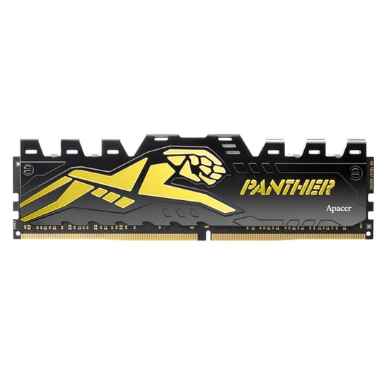 Apacer Panther 8GB (1x8GB) 3200MHz CL16 DDR4 Gaming Ram (AH4U08G32C28Y7GAA-1) - Black-Gold, Masaüstü Bellek