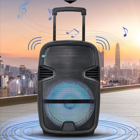 Nettech KTS-1158 Siyah Kablosuz Bluetooth Hoparlör (NT-109904) - Stereo Ses, Uzaktan Kumanda, Mikrofonlu, Led Işıklı