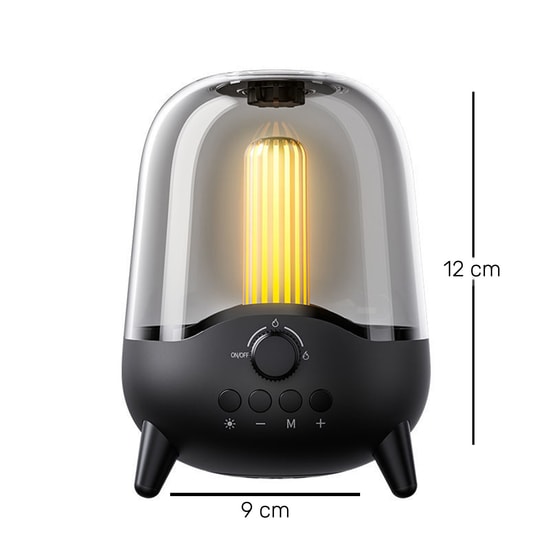 Nettech LP-20 Siyah Gece Lambalı Müzik Kutusu Kablosuz Hoparlör - FM Radyo, MP3 Player, Led Işık, 10m Bluetooth