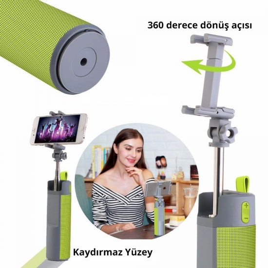 Nettech VR-15743-YESIL Kablosuz Speaker - Bluetooth Bağlantı, Mono Ses, Plastik Kasa, 24 Ay Garanti, Yeşil Hoparlör