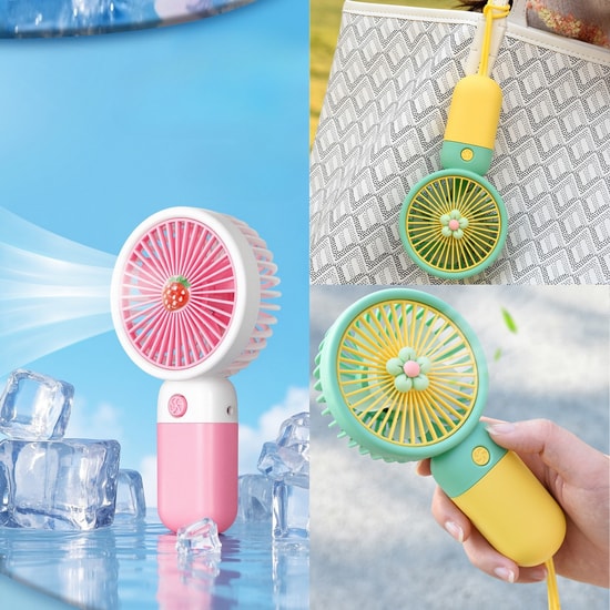 Nettech F47 Sarı Mini Boy Şarjlı El ve Masaüstü Fan (NT-114358) - Taşınabilir, Kompakt Tasarım, USB Şarjlı, Sessiz