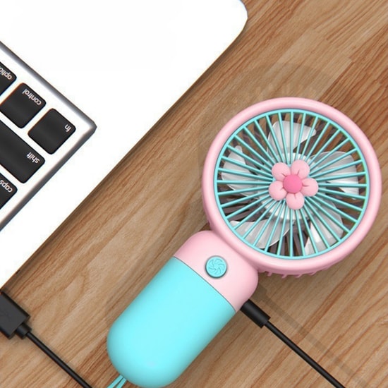 Nettech F47 Sarı Mini Boy Şarjlı El ve Masaüstü Fan (NT-114358) - Taşınabilir, Kompakt Tasarım, USB Şarjlı, Sessiz